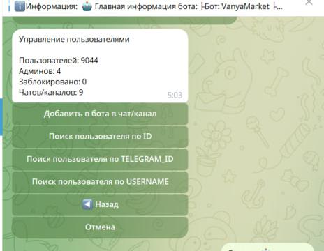 VanyaMarketBot: интерфейс продукта